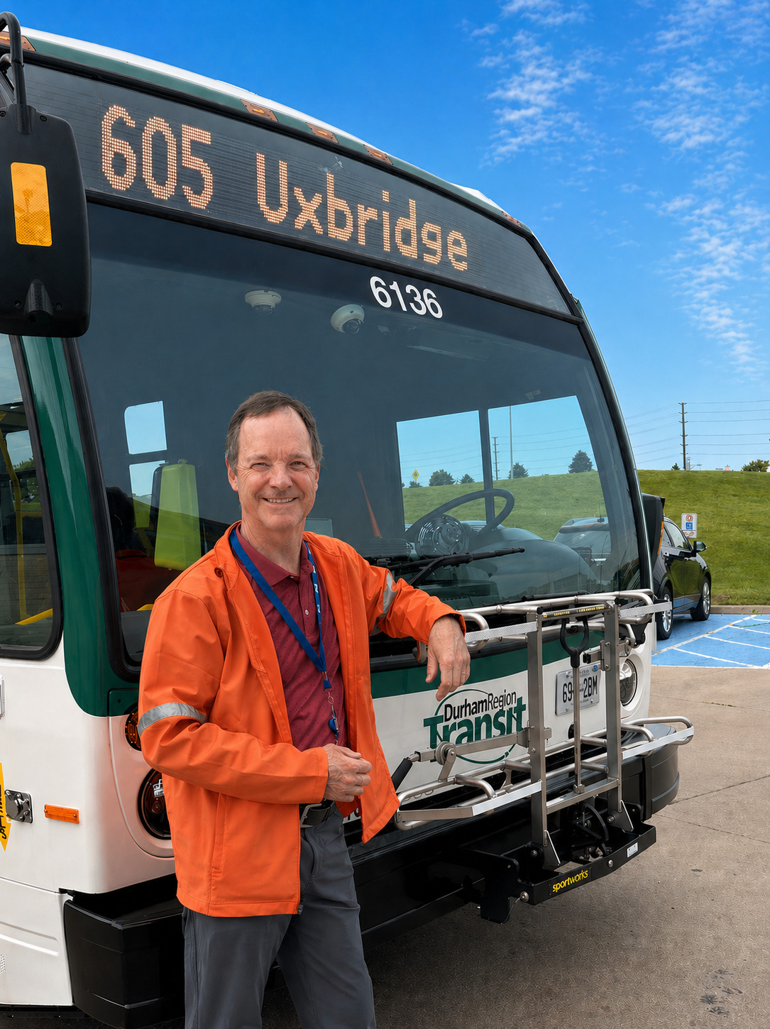 Bruce Garrod with Route 605 Uxbridge bus
